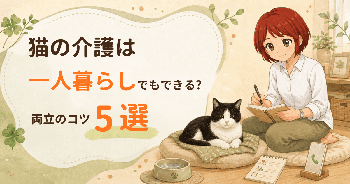 猫の介護は一人暮らしでもできる?両立のコツ5選