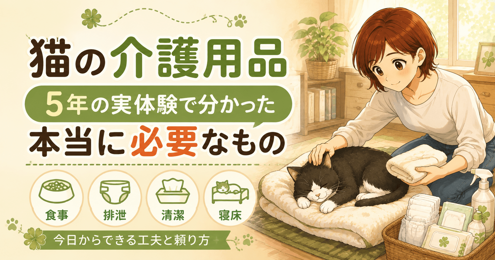 猫の介護用品5年の実体験で分かった本当に必要なもの