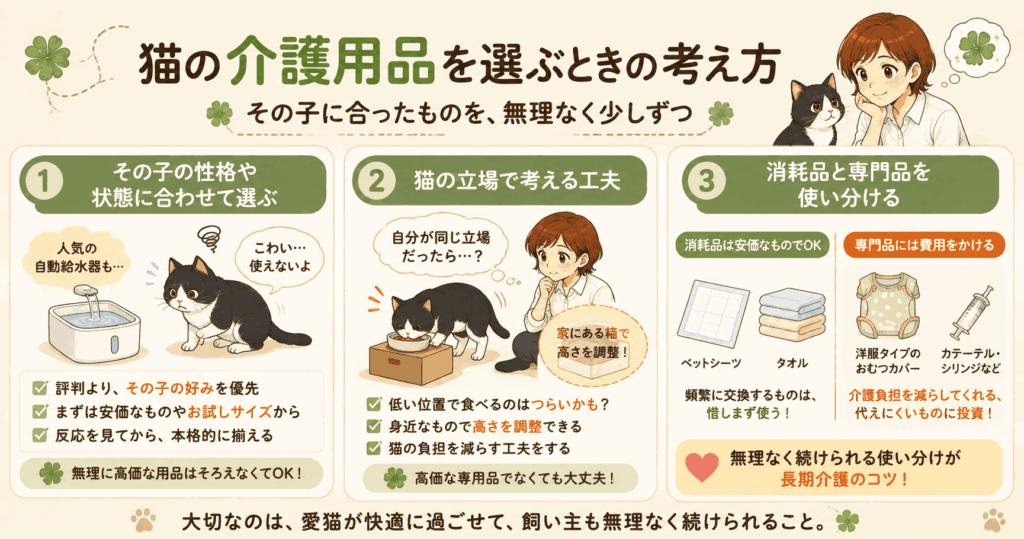 介護用品を選ぶときの考え方